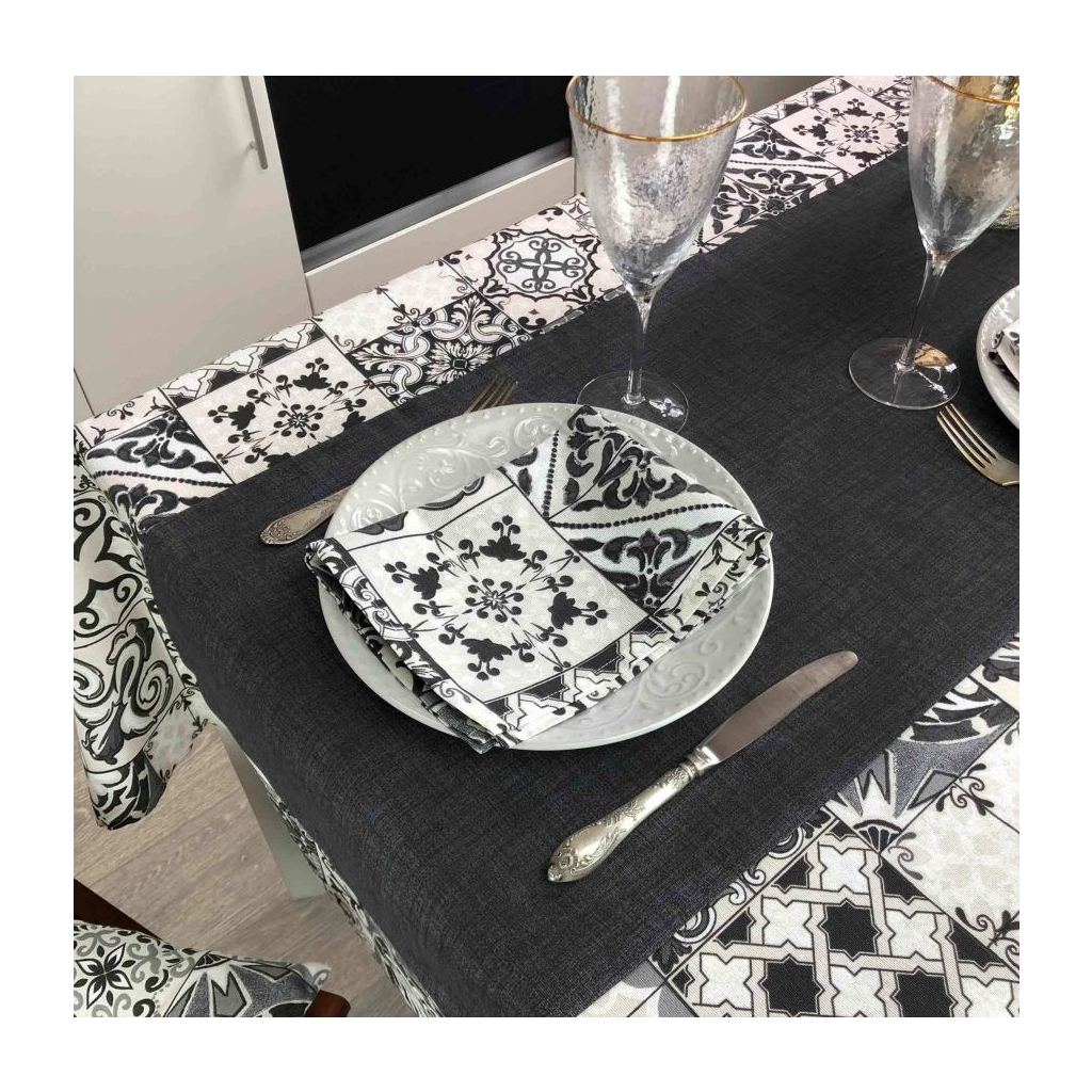 Доріжка на стіл Прованс Black Milan 120х40 (4823093434561) - зображення 3