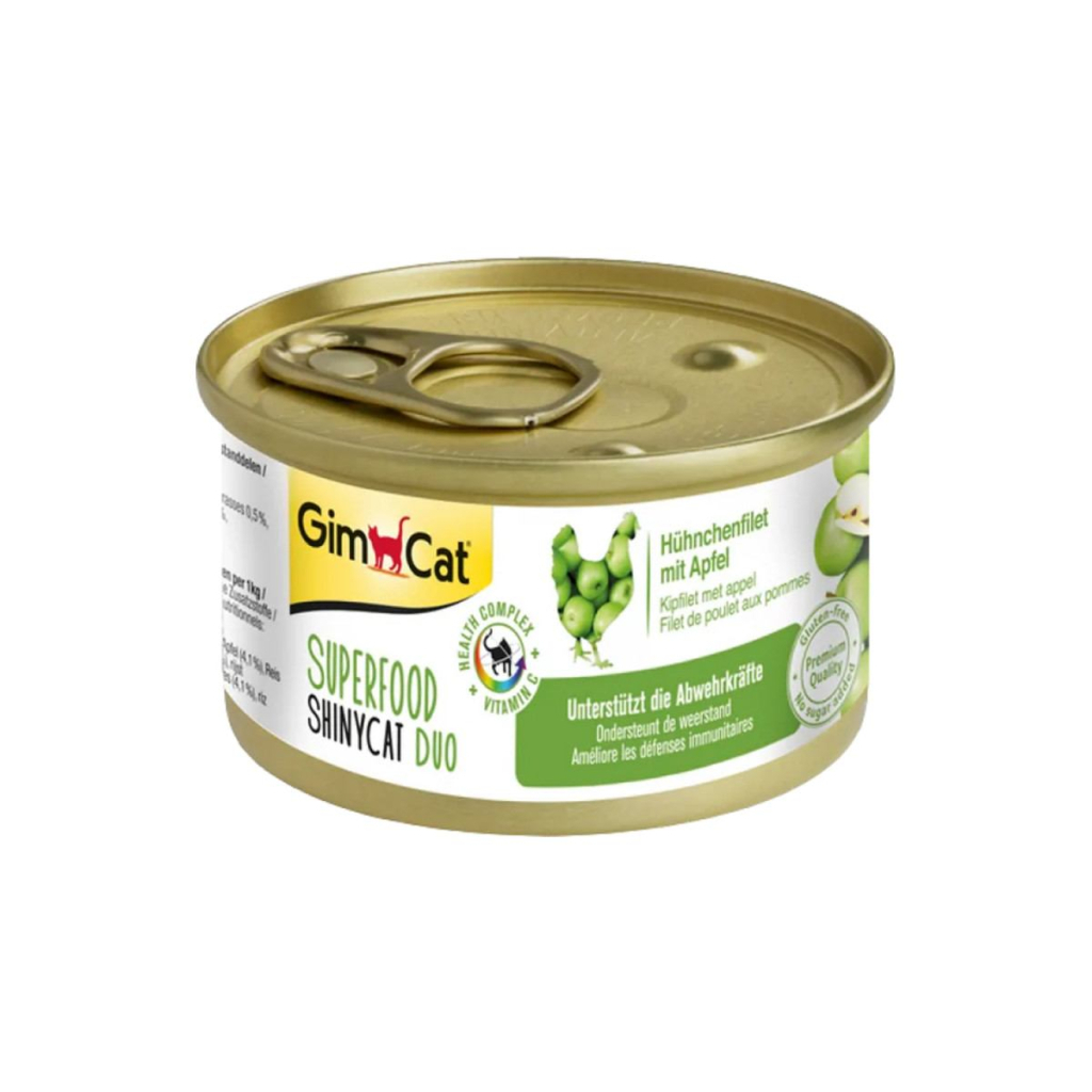 Консерви для котів GimCat Shiny Cat SUPERFOOD курка та яблуко 70 г (4002064414515) - зображення 1