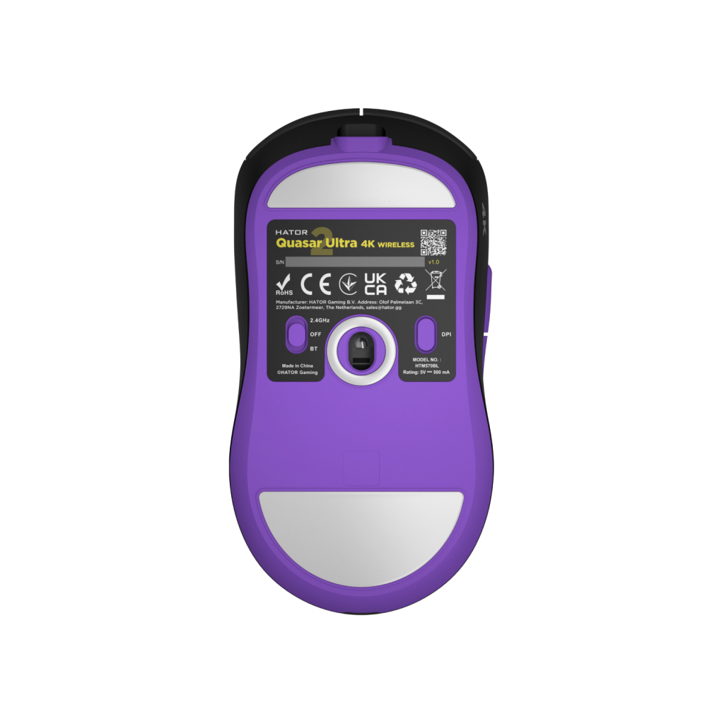 Мишка Hator Quasar 2 Ultra 4K Wireless/Bluetooth/USB Black/Lilac (HTM570BL) - зображення 3