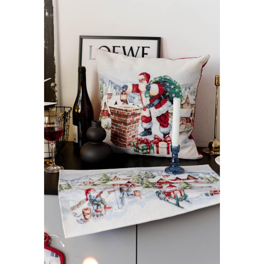 Серветка на стіл Прованс гобеленова з велюром Снігова зима 30х50 см (036440) - зображення 2