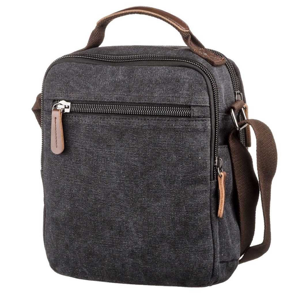 Сумка Vintage Текстильна чоловіча на два відділення Чорна (20199) - зображення 2