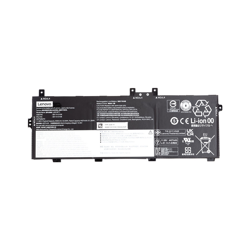 Акумулятор до ноутбука Lenovo ThinkPad X13 Yoga Gen 2 (L20C3P71) 11.58V 52.8Wh (NB481309) - зображення 1