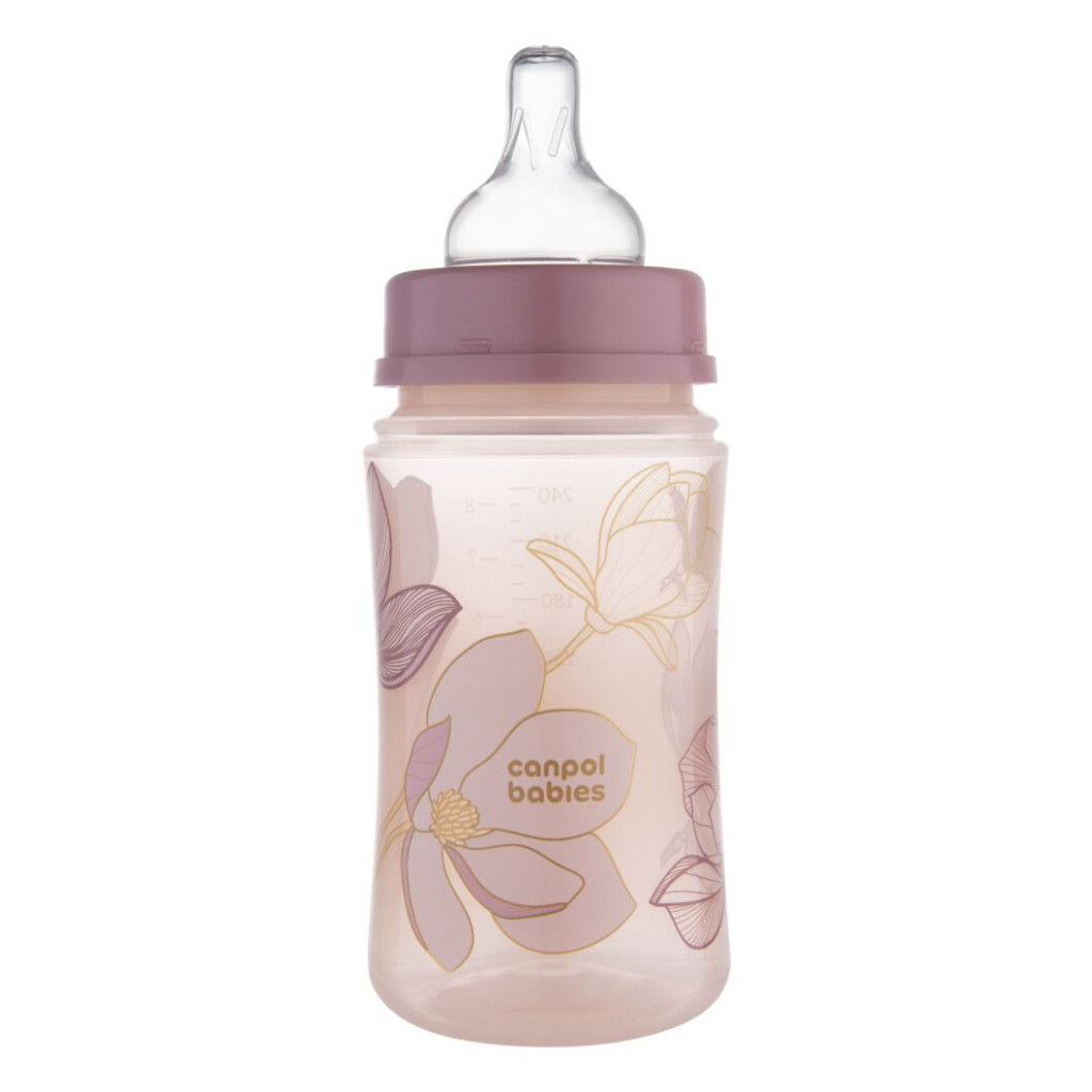 Пляшечка для годування Canpol babies Easystart GOLD 240 мл антикол. з широким отвором, рожева (35/240_pin) - зображення 2