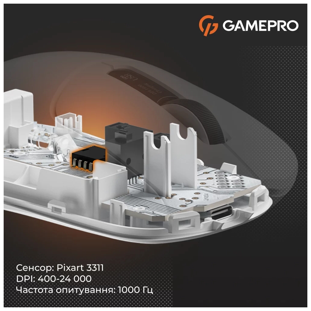 Мишка GamePro Genesis Ranker Wireless/Bluetooth/USB White (GM012W) - зображення 3