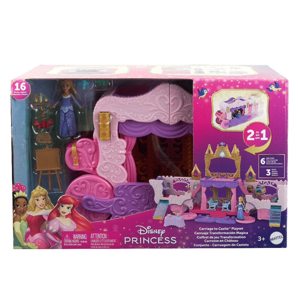 Лялька Disney Princess Карета-замок з міні-лялькою Аврора 2 в 1 (HWX17) - зображення 4