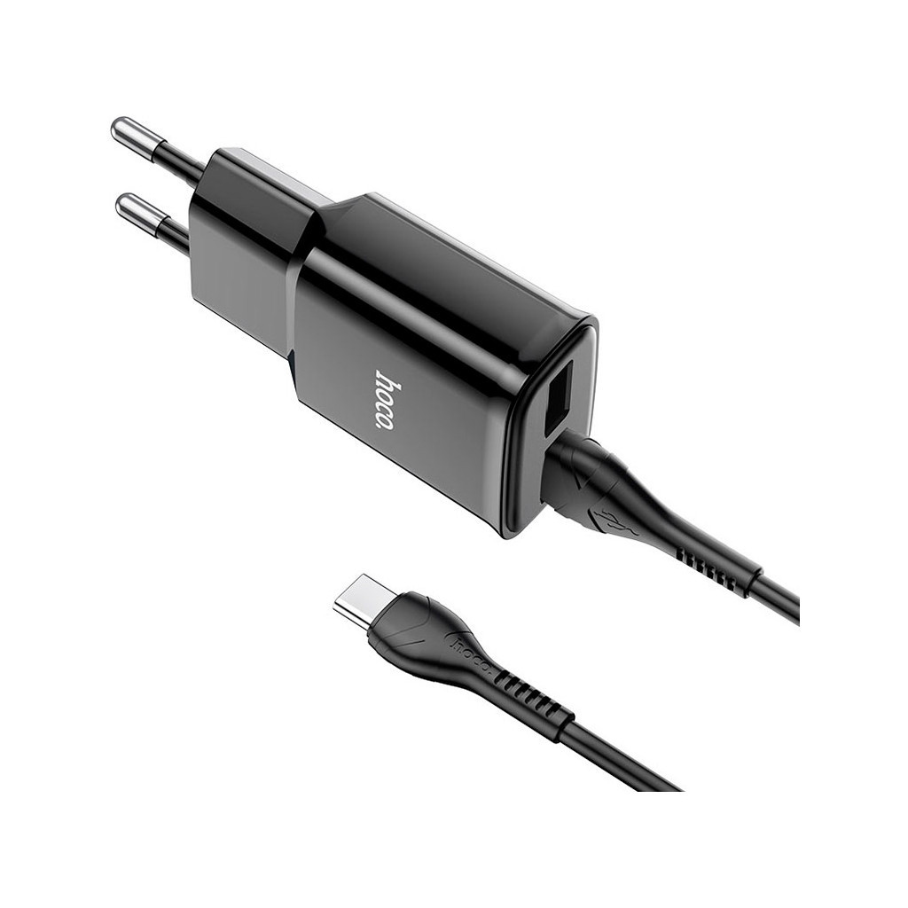 Зарядний пристрій HOCO C88A Star round dual port charger set(Type-C) Black (6931474749543) - зображення 2