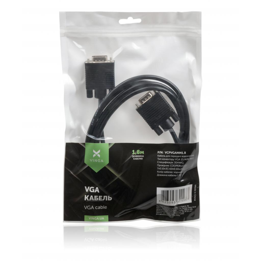 Кабель мультимедійний VGA 1.8m Vinga (VCPVGAMM1.8) - зображення 4