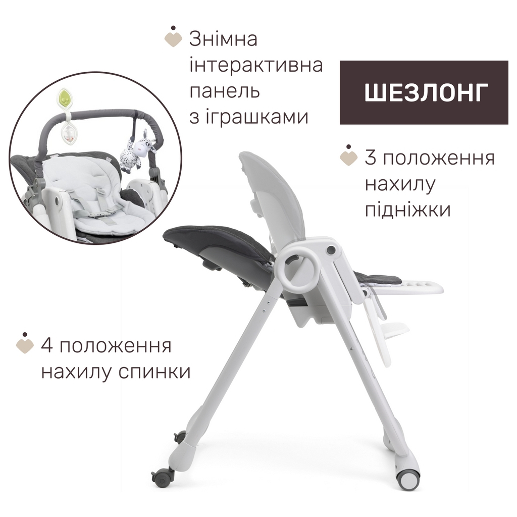 Стілець для годування Chicco Polly Magic Relax темно-сірий (79502.69) - изображение 2