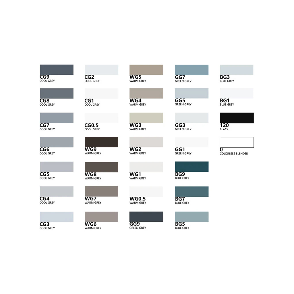 Художній маркер Arrtx Спиртові Alp ASM-02GY 32 кольори Сірі відтінки (LC302277) - зображення 8