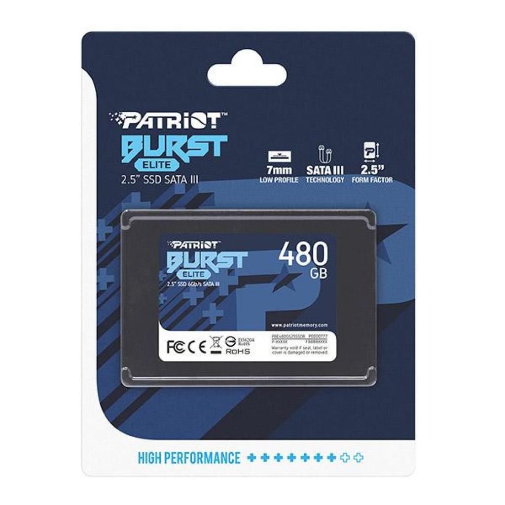 Накопичувач SSD 2.5" 480GB Burst Elite Patriot (PBE480GS25SSDR) - зображення 4