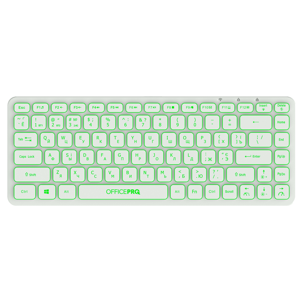 Клавіатура OfficePro SK790W Wireless/Bluetooth White (SK790W) - зображення 2