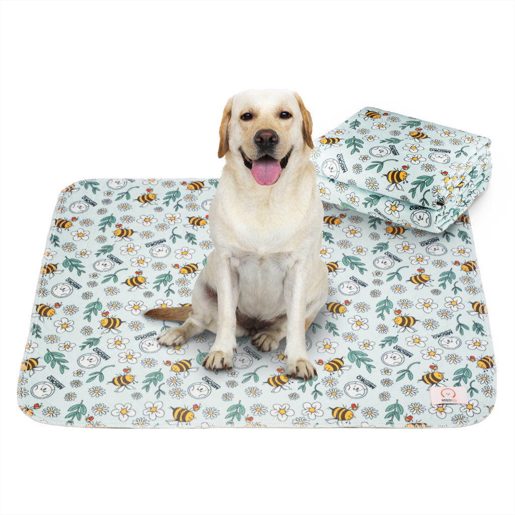 Пелюшки для собак MISOKO&CO Багаторазова з бджолами 70х80 см 2 шт блакитна (HAINMSK70045) - изображение 3