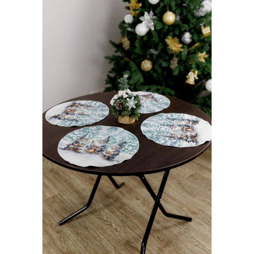 Серветка на стіл Прованс гобеленова Казкові гноми D 35 см (038429) - зображення 4