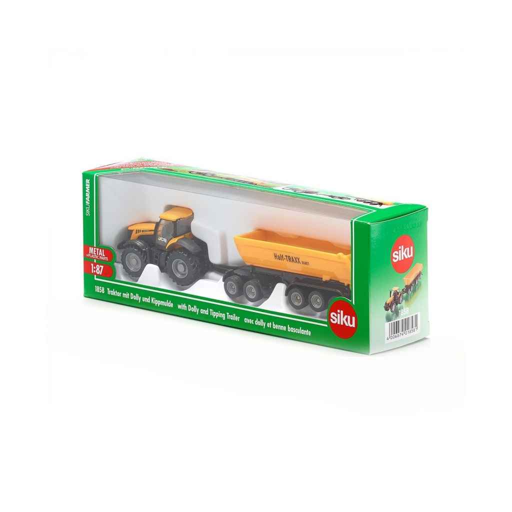 Спецтехніка Siku Трактор JCB з причепом, 1: 87 (6460858) - зображення 1