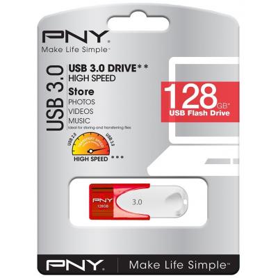 USB флеш накопичувач PNY flash 128GB Attache4 Red USB 3.0 (FD128ATT430-EF) - зображення 5