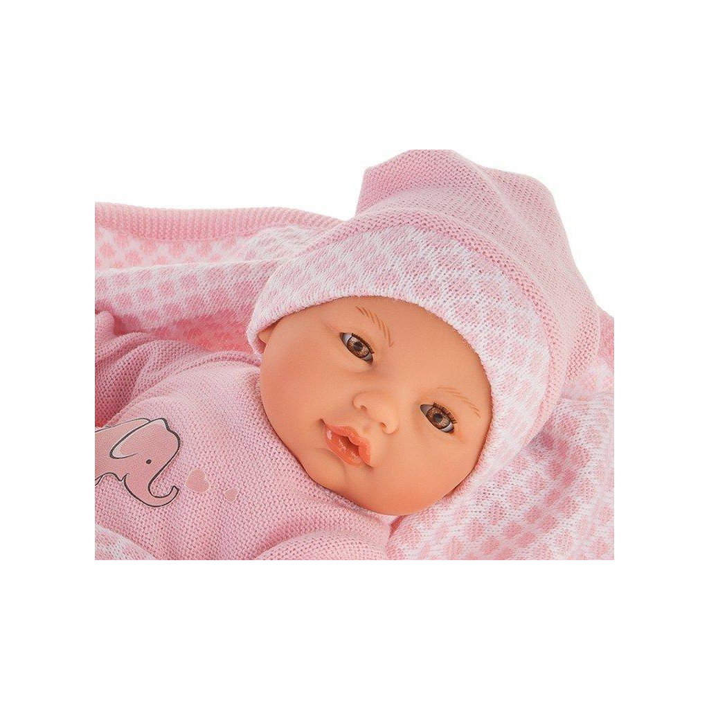 Пупс Antonio Juan Токіла з м'яким тілом зі звуком 37 см в рожевому (1452) - зображення 3