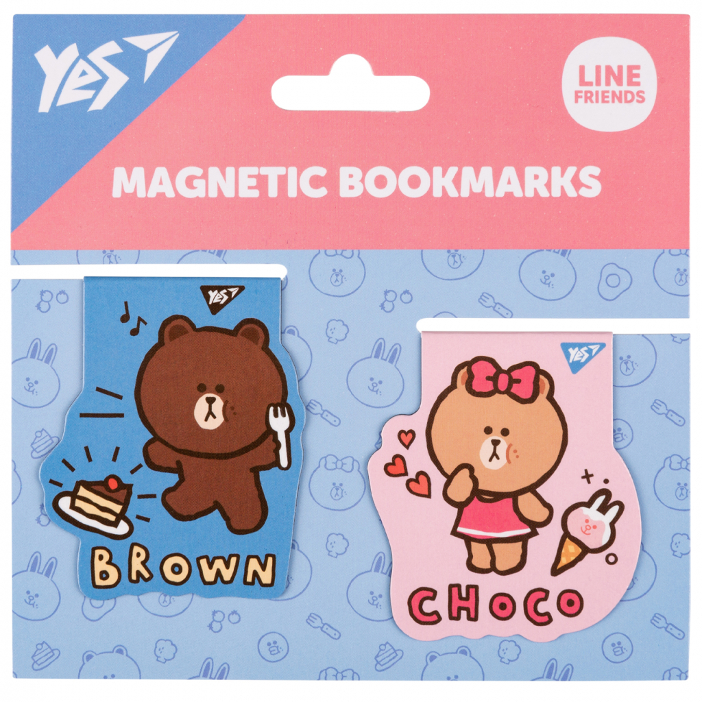 Закладки для книг Yes магнітні Line Friends Brown and Choco, 2шт (708106) - зображення 1