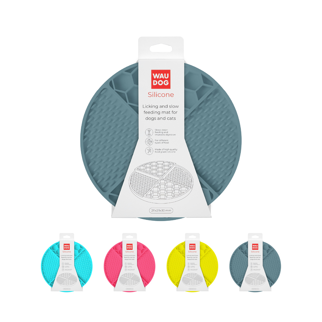 Універсальний посуд для тварин WAUDOG Silicone Килимок для злизування 21х21х3 см сірий (235011) - зображення 1