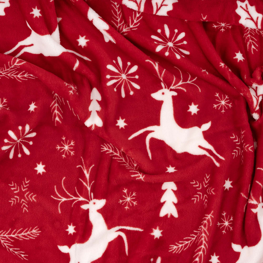 Плед Ardesto Christmas Flannel 160х200см, 100% поліестер, олені, червоний (ART0126PB) - зображення 3
