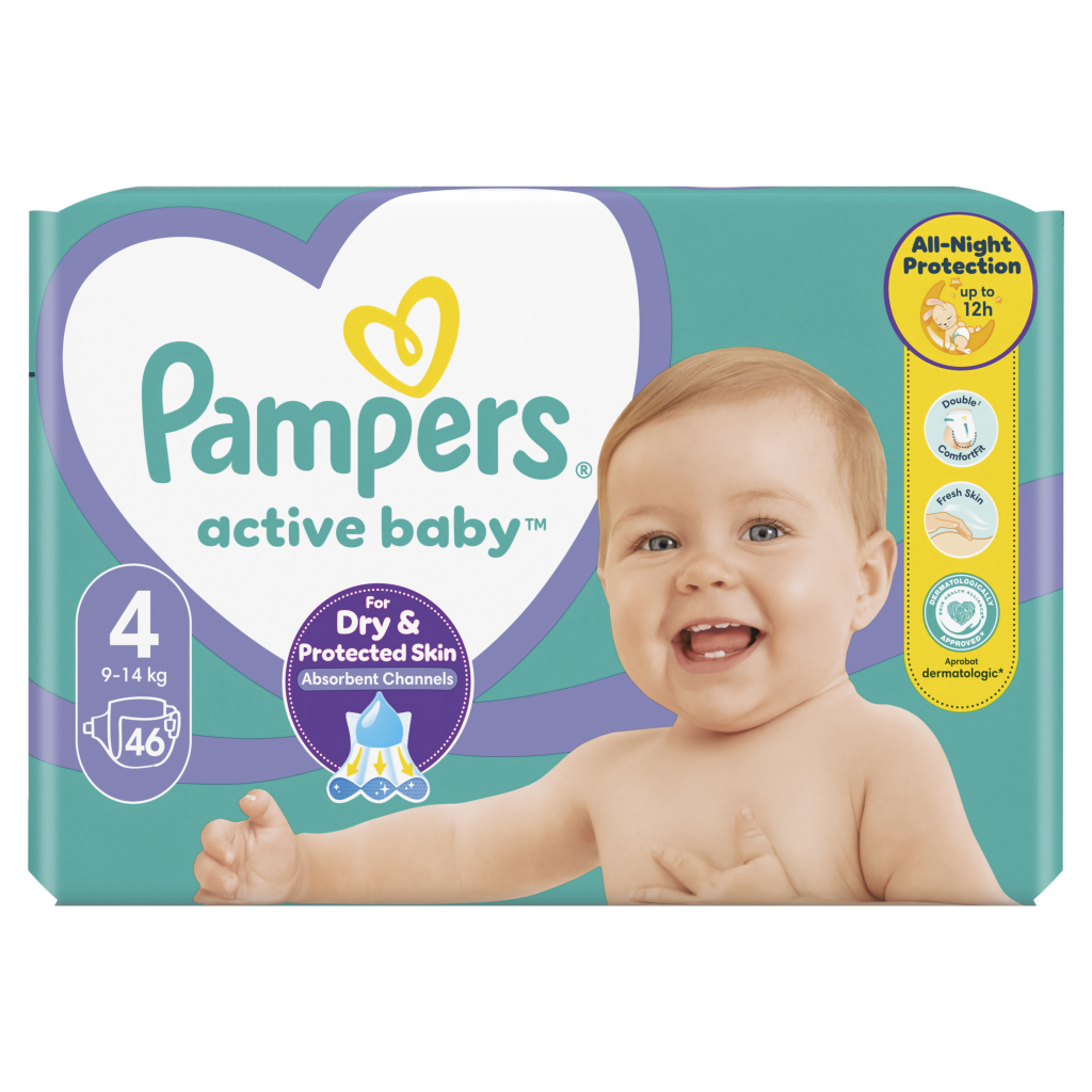 Підгузки Pampers Active Baby Maxi Розмір 4 (9-14 кг) 46 шт (8001090949097) - зображення 2