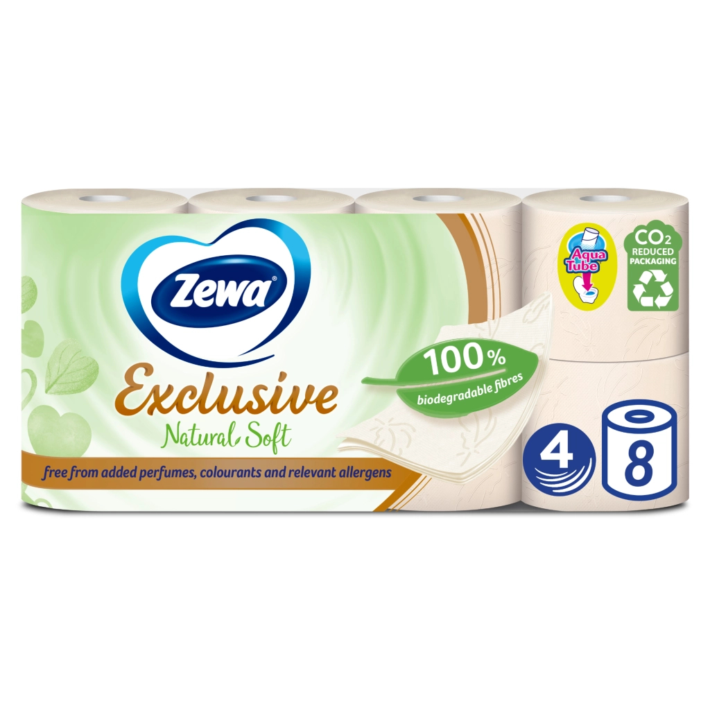 Туалетний папір Zewa Exclusive Natural Soft 4 шари 8 рулонів (7322541361246) - зображення 2