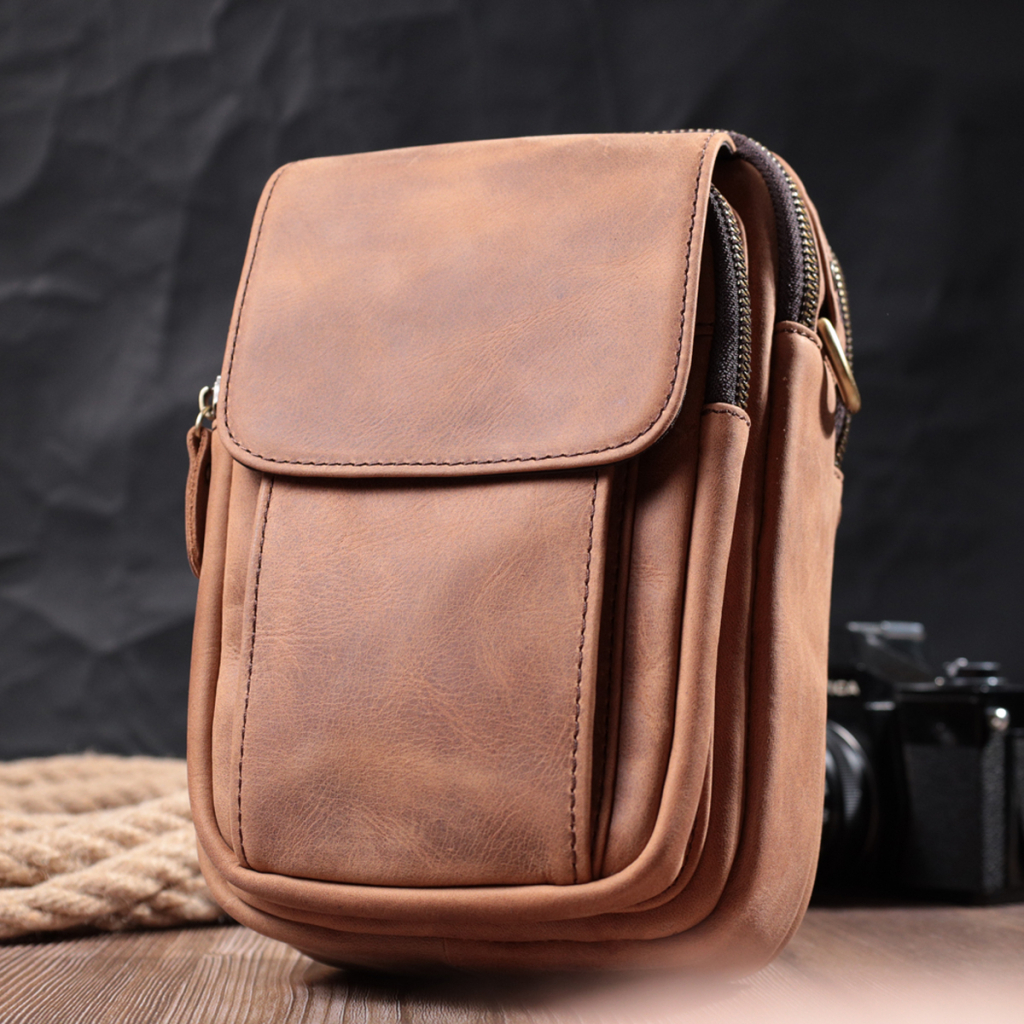 Сумка Vintage Вінтажна для чоловіків з натуральної шкіри Коричнева (22811) - зображення 10