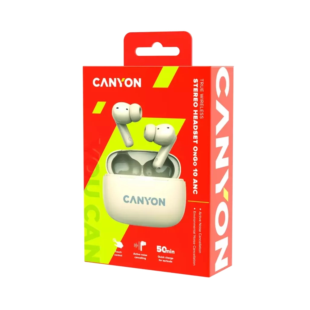 Навушники Canyon TWS-10 OnGo ANC ENC Beige (CNS-TWS10BG) - зображення 8