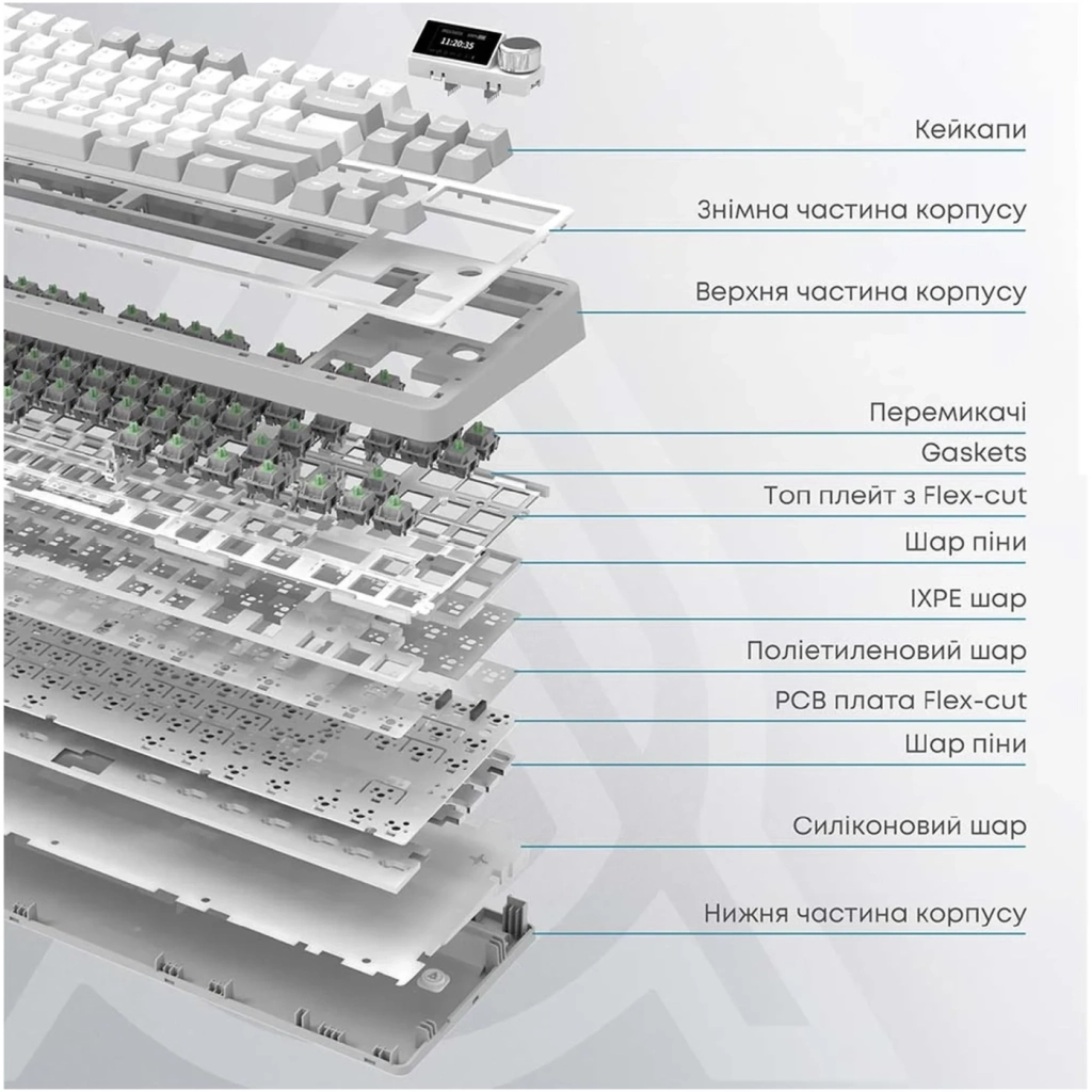 Клавіатура Ajazz AK870 PLUS Murad Switch RGB Wireless/Bluetooth/USB White (AK870-MU-BWD) - зображення 8