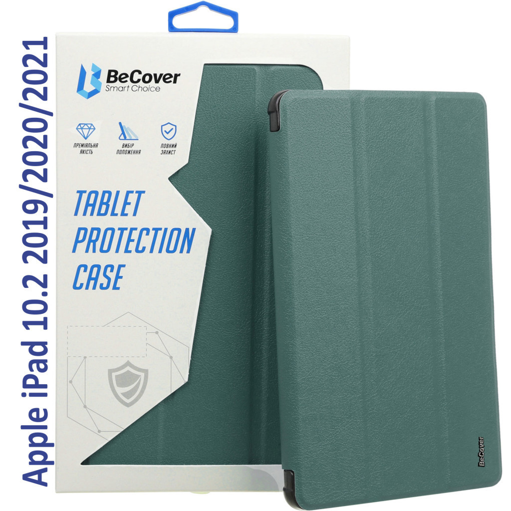 Чохол до планшета BeCover Tri Fold Hard Apple iPad 10.2 2019/2020/2021 Dark Green (709656) - зображення 1