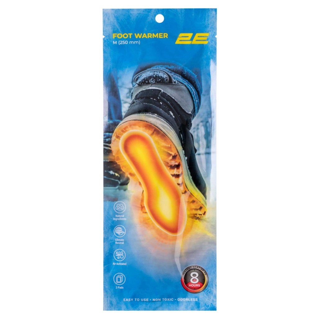 Хімічна грілка 2E для ніг розмір M (250 мм), до 8 годин - 20 пар (2E-NAFW8M-DB) - зображення 2