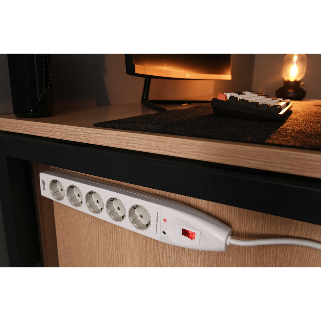 Мережевий фільтр живлення 2E 5XSchuko, 3G*1.5мм, 2м, white (2E-SP515M2WH) - изображение 8