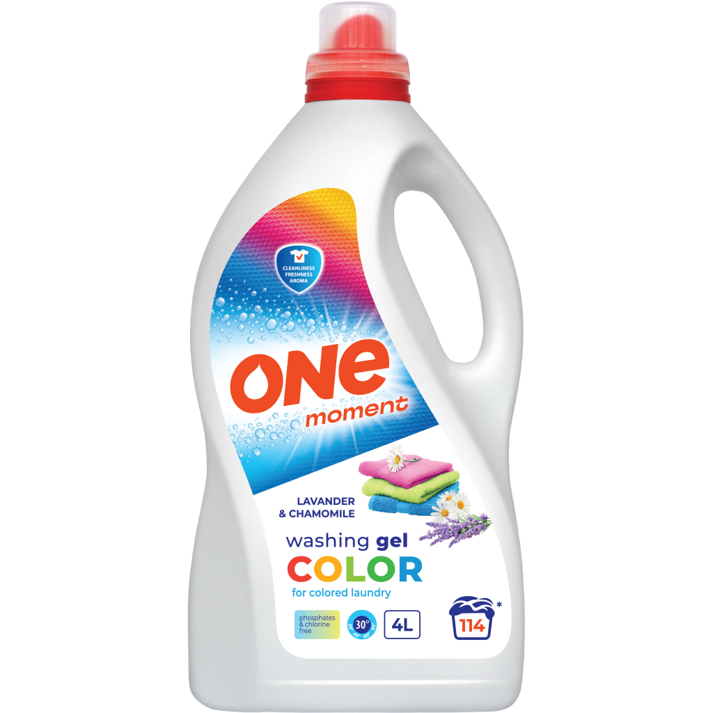 Гель для прання One Moment Color Lavander & Chamomile 4 л (4820096036938) - зображення 1