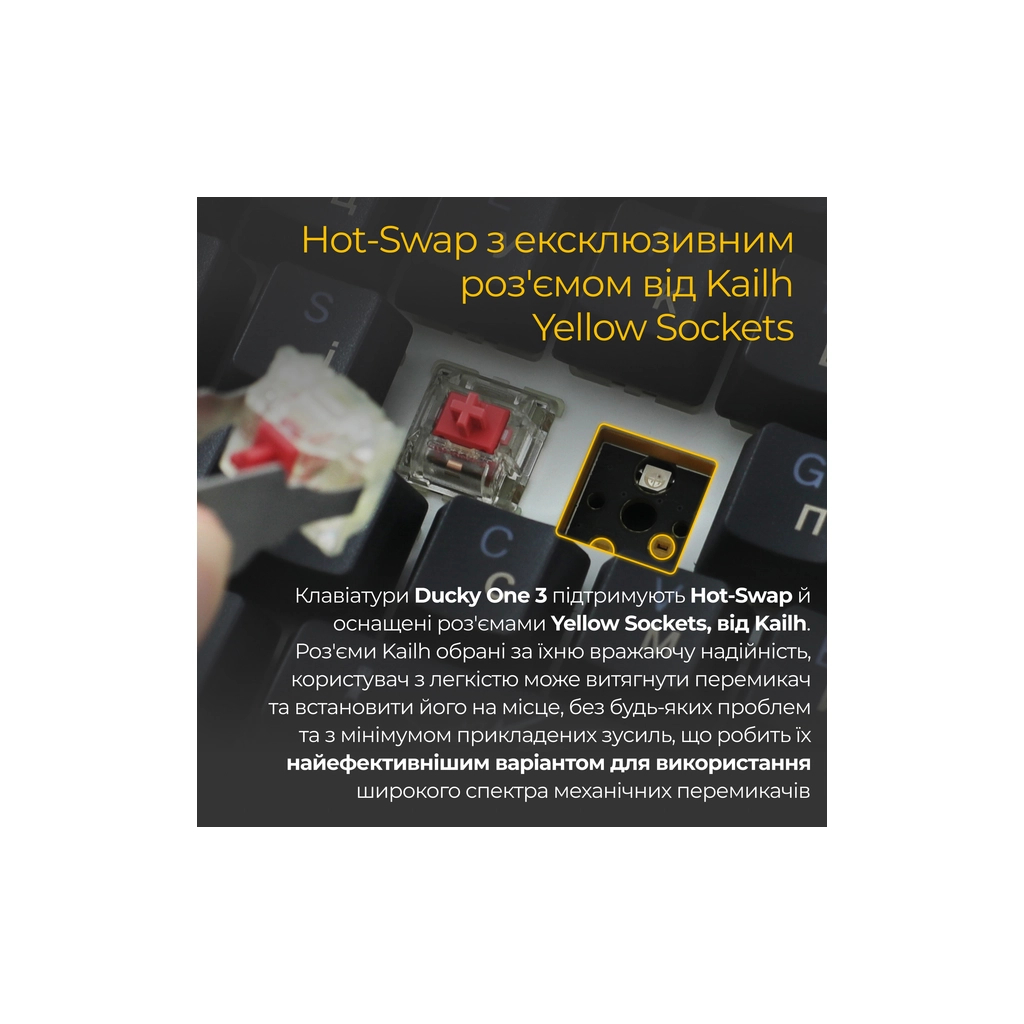 Клавіатура Ducky One 3 TKL Cherry MX Silent Red RGB UA USB Black (DKON2187ST-SUAPXCLAWSC1) - зображення 5