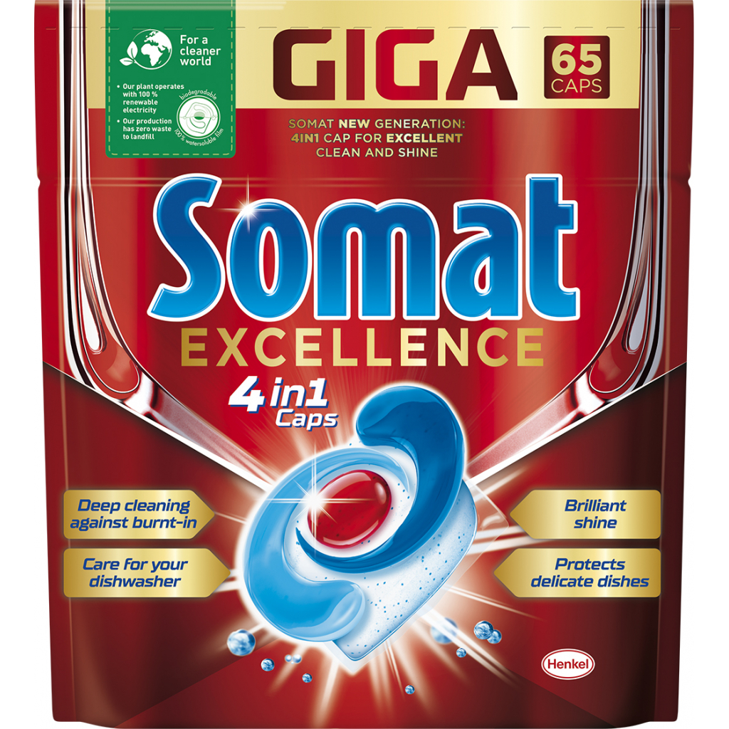 Таблетки для посудомийних машин Somat Excellence 65 шт. (9000101514094) - зображення 1