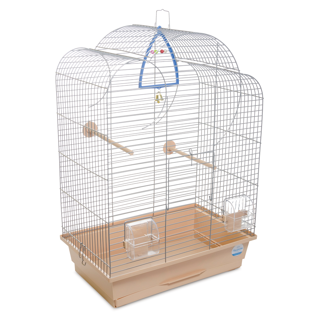 Клітка для птахів Природа "Воля" 44x27x63 см хром/бежева (4823082414857) - изображение 1