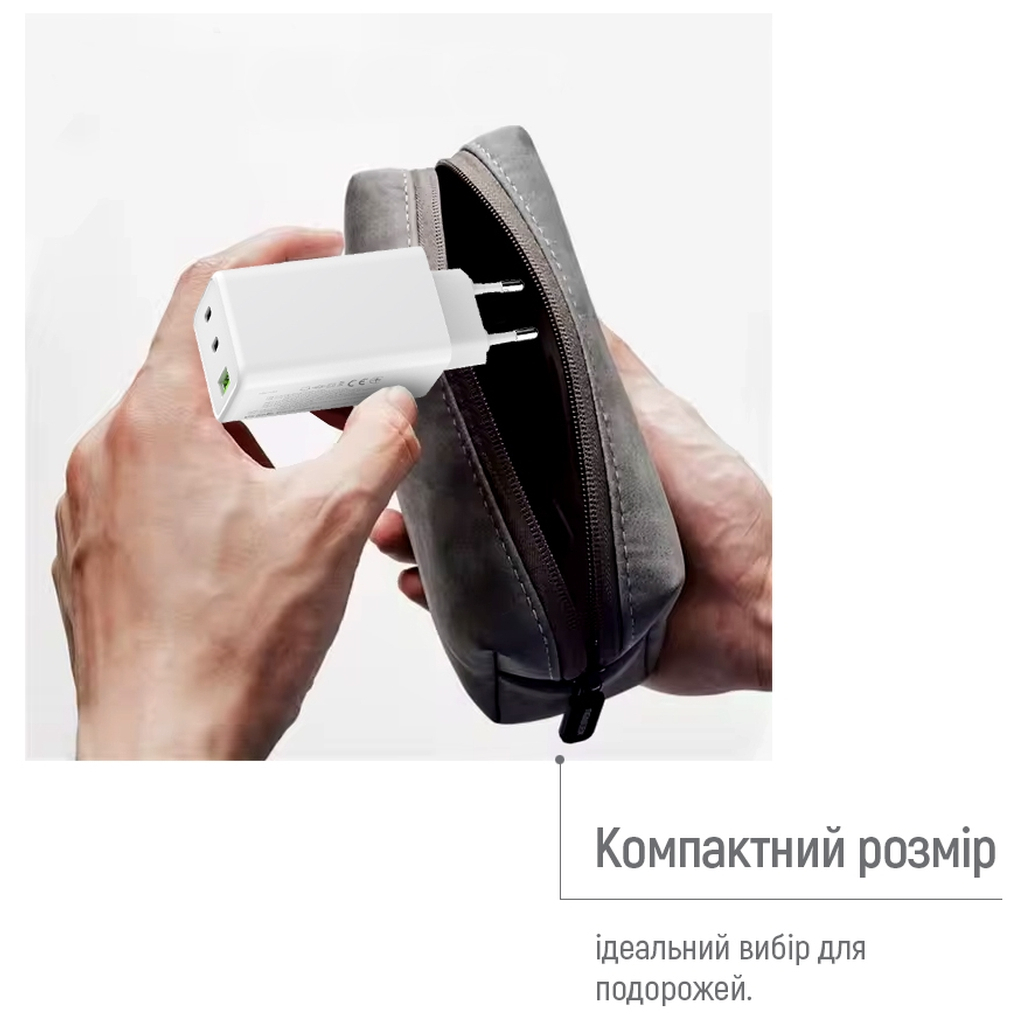 Зарядний пристрій ColorWay C101B GaN Mini 100W PD PPS 2xUSB-C + USB-A white (CW-CHS061PD-WT) - изображение 11