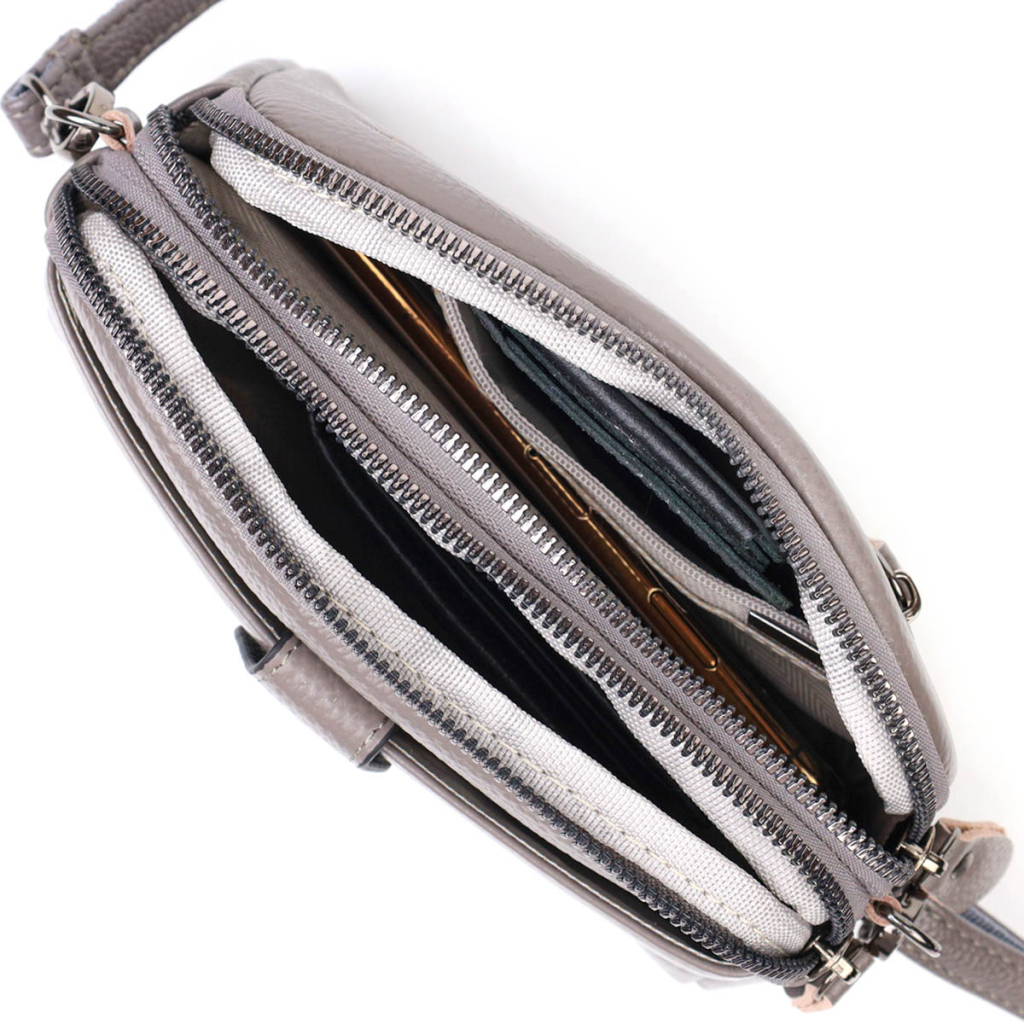 Сумка Vintage З натуральної шкіри Сіра (22099) - зображення 7