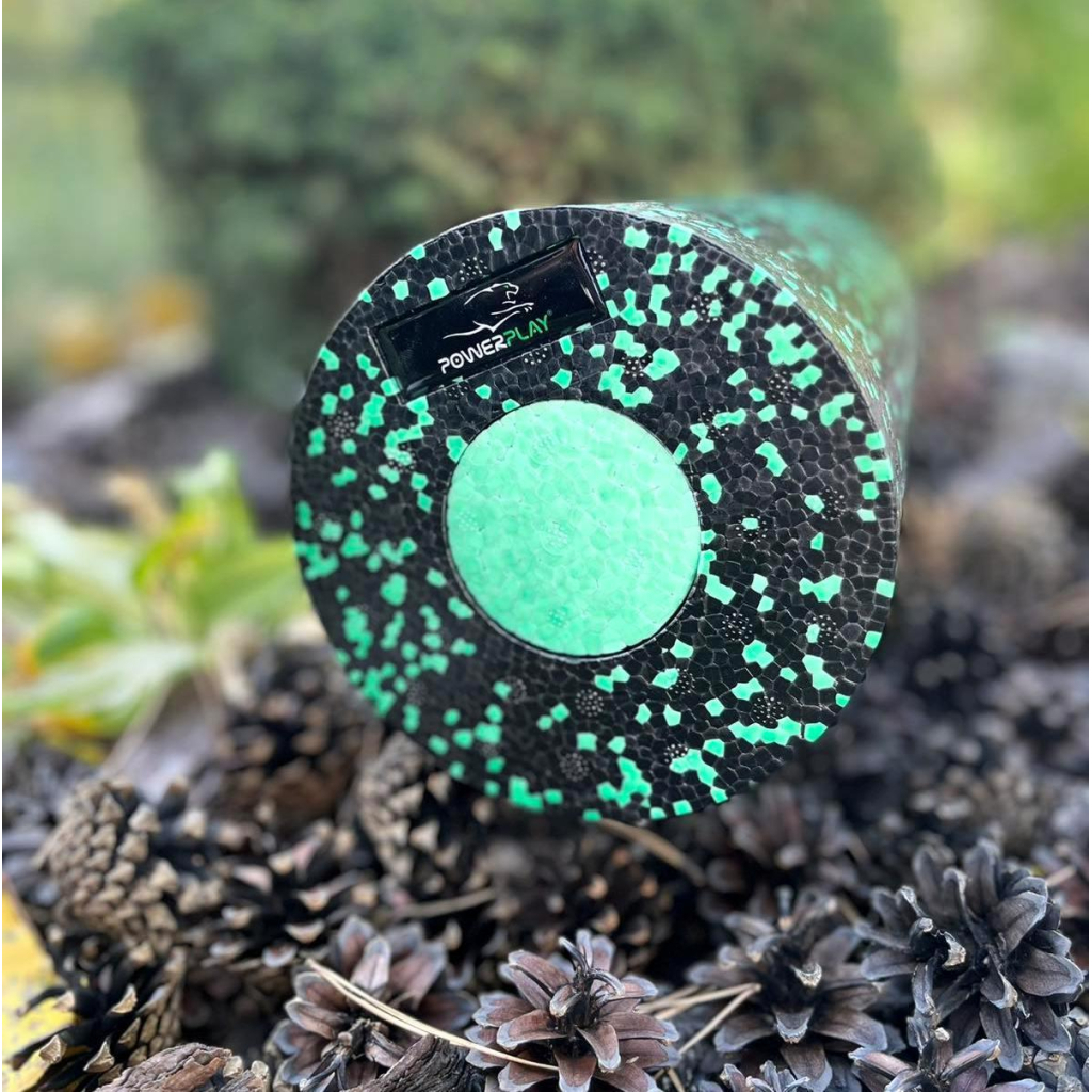 Масажний ролик PowerPlay PP-4348 2 in 1 EPP Foam Roller 33x14см Чорно/Зелений (PP_4348_Green_(33*14)) - зображення 4
