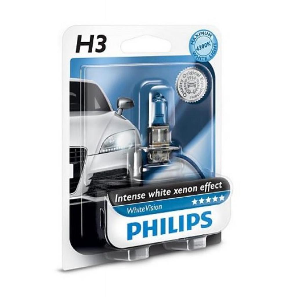 Автолампа Philips H3 WhiteVision +60%, 3700K, 1шт (12336WHVB1) - зображення 1