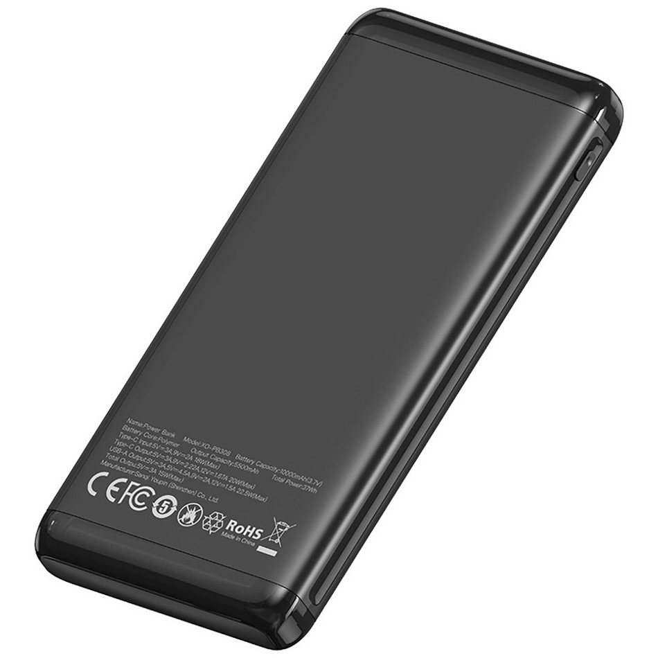 Універсальна мобільна батарея XO PB308 10000mAh 22.5W Black - зображення 3