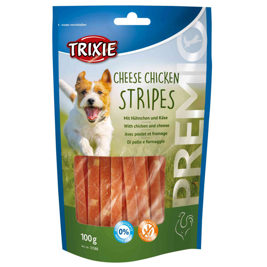 Ласощі для собак Trixie Premio Chicken Cheese Stripes сир/курка 100 г (4011905315867) - зображення 1