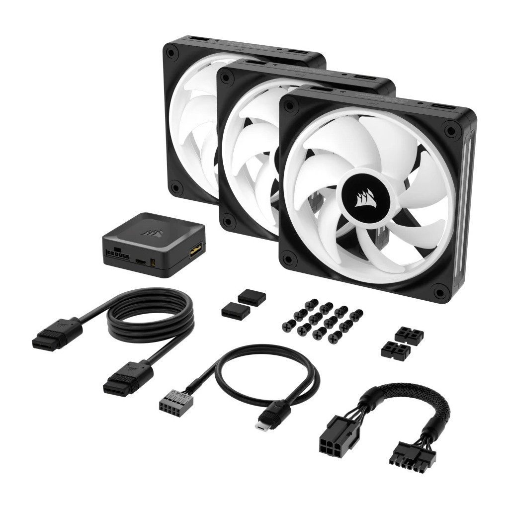 Кулер до корпусу Corsair iCUE Link QX120 RGB PWM PC Fans Starter Kit with iCUE Link System Hub (CO-9051002-WW) - зображення 9