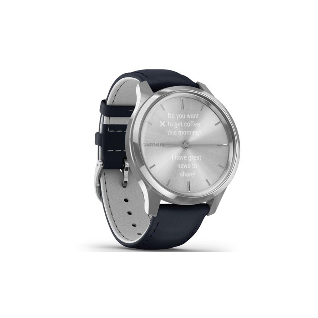 Смарт-годинник Garmin vivomove Luxe, S/E EU, Silver, Navy, Leather (010-02241-20) - зображення 3