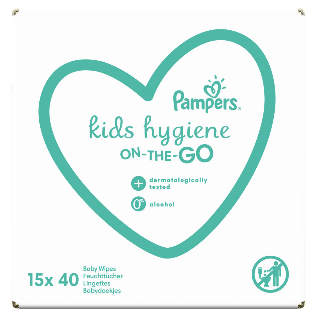 Дитячі вологі серветки Pampers Kids Hygiene On-the-go 15х40 шт (8006540222140) - зображення 2