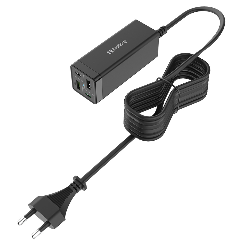 Зарядний пристрій Sandberg 4in1 2xUSB-C 2xUSB PD 65W QC 3.0 20W (441-45) - зображення 4