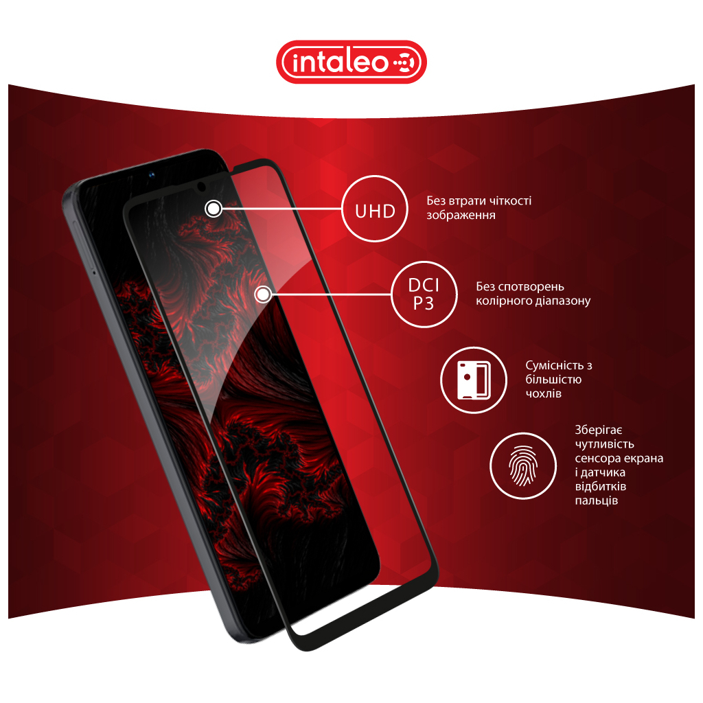 Скло захисне Intaleo Full Glue ZTE Blade A55 Black (1283126598746) - зображення 4