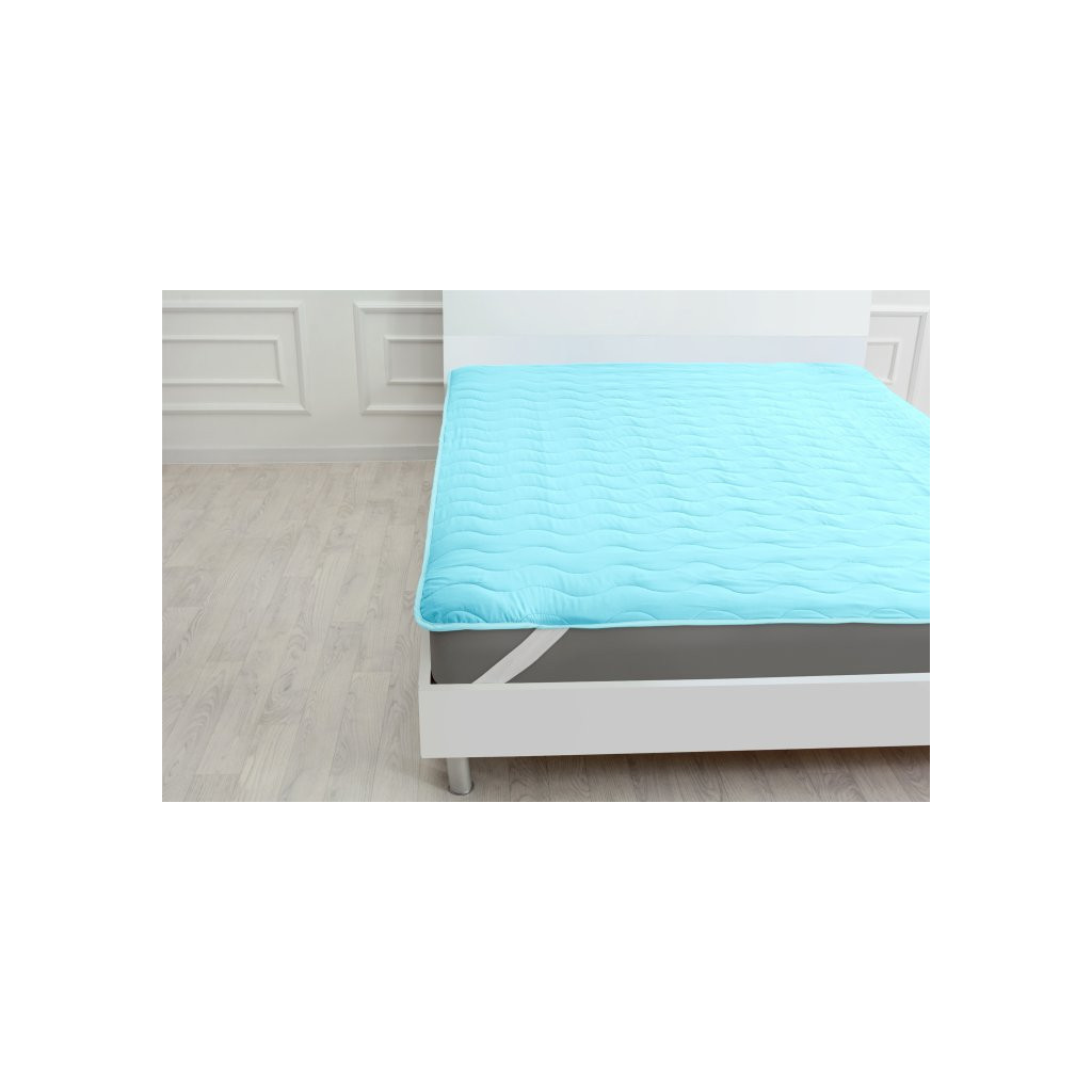 Наматрацник MirSon Eco Light №1725 Silk Air-line на резинці по кутках Blue 180x200 см (2200002890946) - зображення 1