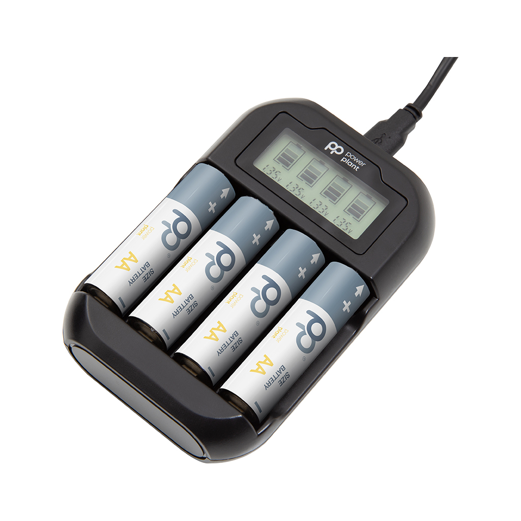 Зарядний пристрій для акумуляторів PowerPlant PP-UN4 (AA, AAA / input microUSB DC 5V/2A) (PP-UN4) - зображення 2