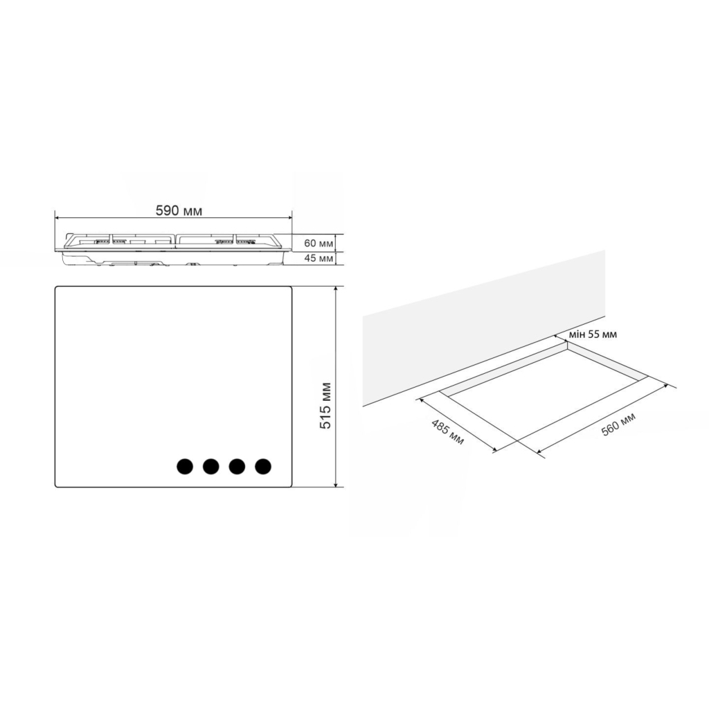 Варочна поверхня Eleyus IMPREZA 60 BG CF - зображення 9