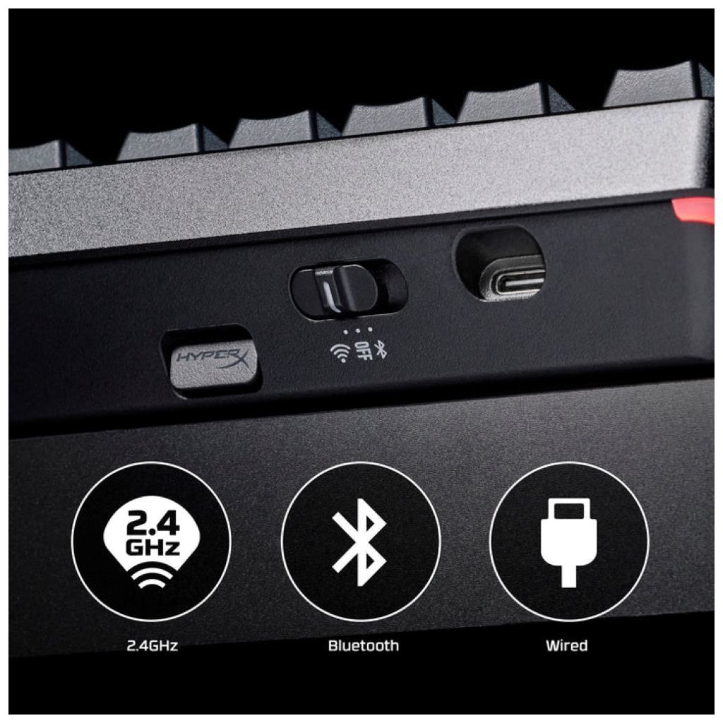 Клавіатура HyperX Alloy Rise 75 PBT HX Red Wireless UA Black (91Y91AA) - зображення 7